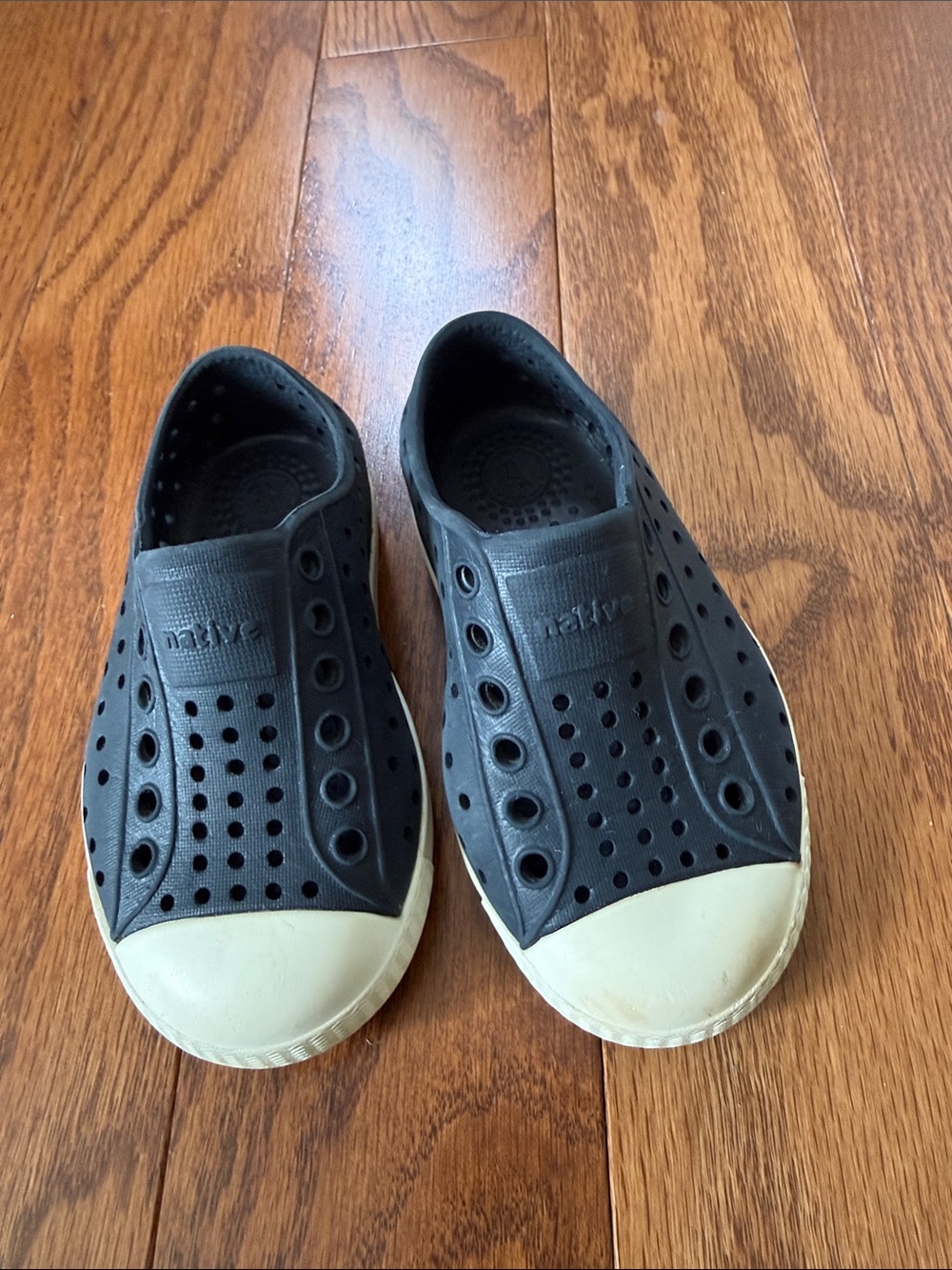 Native Kids Water Shoes Jefferson Slip-On in Black and Cream